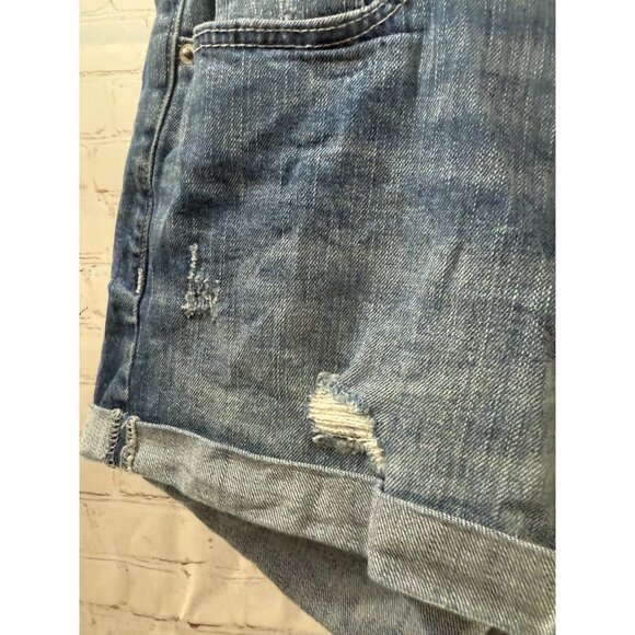 Old Navy Boyfriend Jean Shorts Womens Size 10 Blue Distressed Rolled Hem - Picture 6 of 8